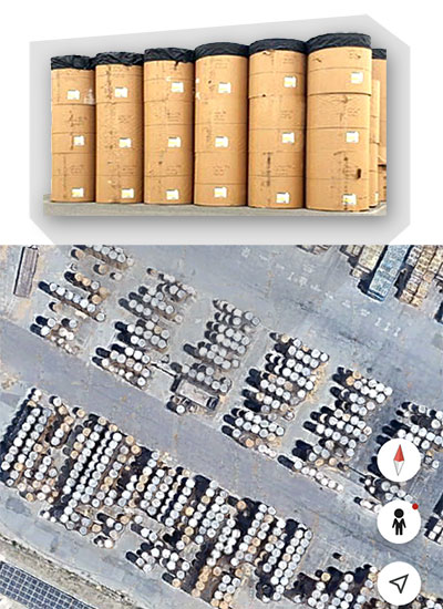 Roll Stock Caps photographed from space